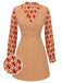 2PCS Camicetta e miniabito in tweed arancione anni '60