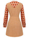 2PCS Camicetta e miniabito in tweed arancione anni '60