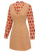 2PCS Camicetta e miniabito in tweed arancione anni '60