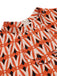 2PCS Camicetta e miniabito in tweed arancione anni '60