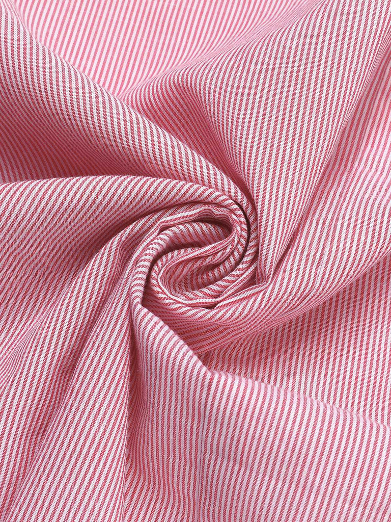 Abito a righe scollo all'americana rosa anni '60