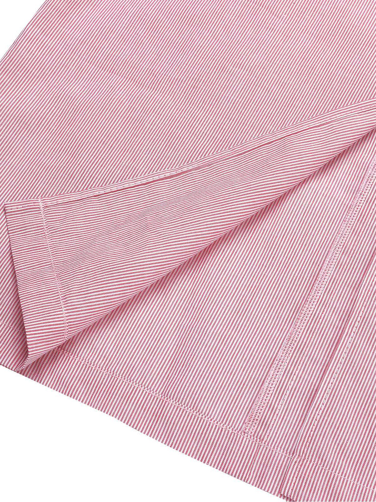Abito a righe scollo all'americana rosa anni '60