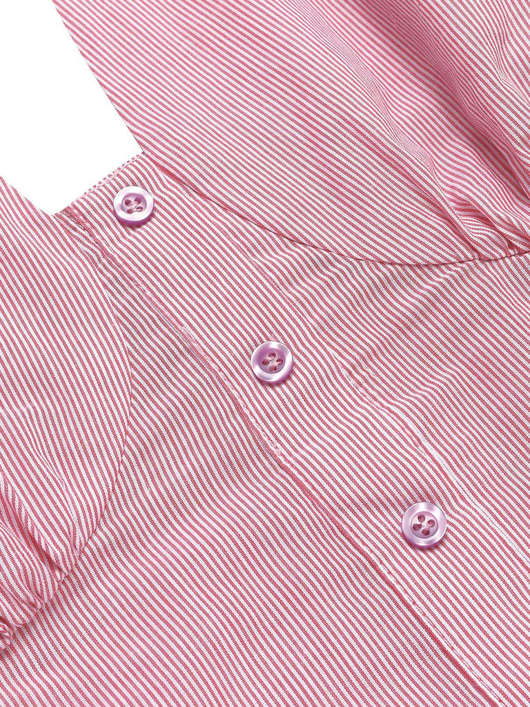 Abito a righe scollo all'americana rosa anni '60