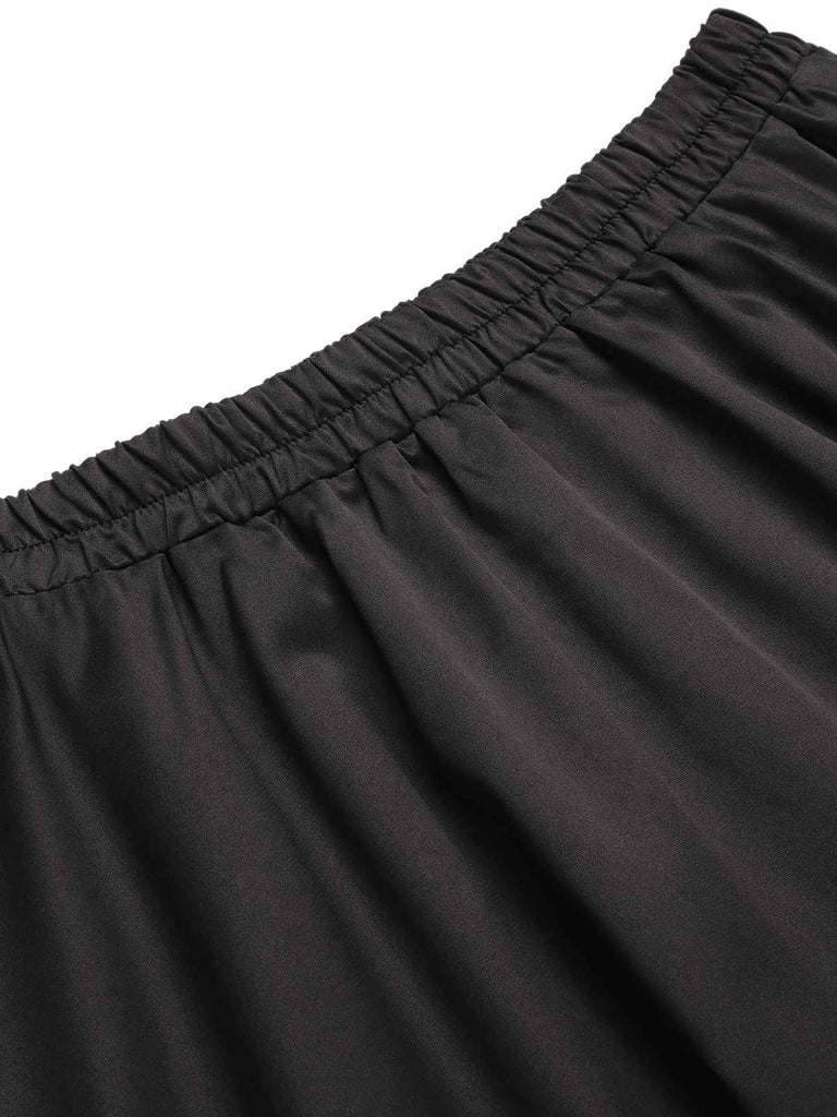 Gonna plissettata elasticizzata in vita nero anni '50