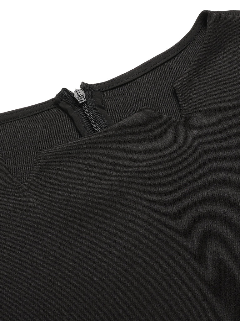 Abito con scollo a barca nero anni '60