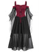 Abito con spalline trasparenti da strega Halloween anni '50