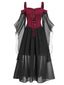 Abito con spalline trasparenti da strega Halloween anni '50