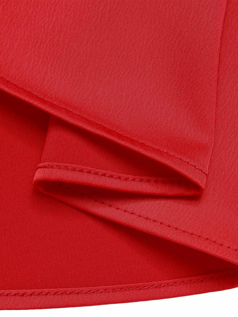 Abito a quadri con spalle scoperte natalizi rosso anni '50