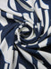 Abito stampa geometrica con scollo a V blu navy anni '30