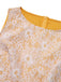 Abito in pizzo con cintura patchwork giallo anni '60