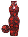 Abito con teschio di Halloween rosso scuro anni '60