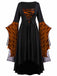 Abito da strega teschio in pizzo patchwork Halloween anni '50