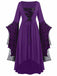 Abito da strega teschio in pizzo patchwork Halloween anni '50