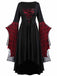 Abito da strega teschio in pizzo patchwork Halloween anni '50