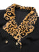 Cappotto leopardato con revers nero anni '50