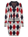 2PCS Cardigan e gonna lavorati a maglia e quadri anni '60