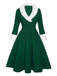 Abito con collo di pelliccia natalizio nero anni '50
