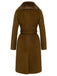 Cappotto con collo di pelliccia e cintura marrone anni '40