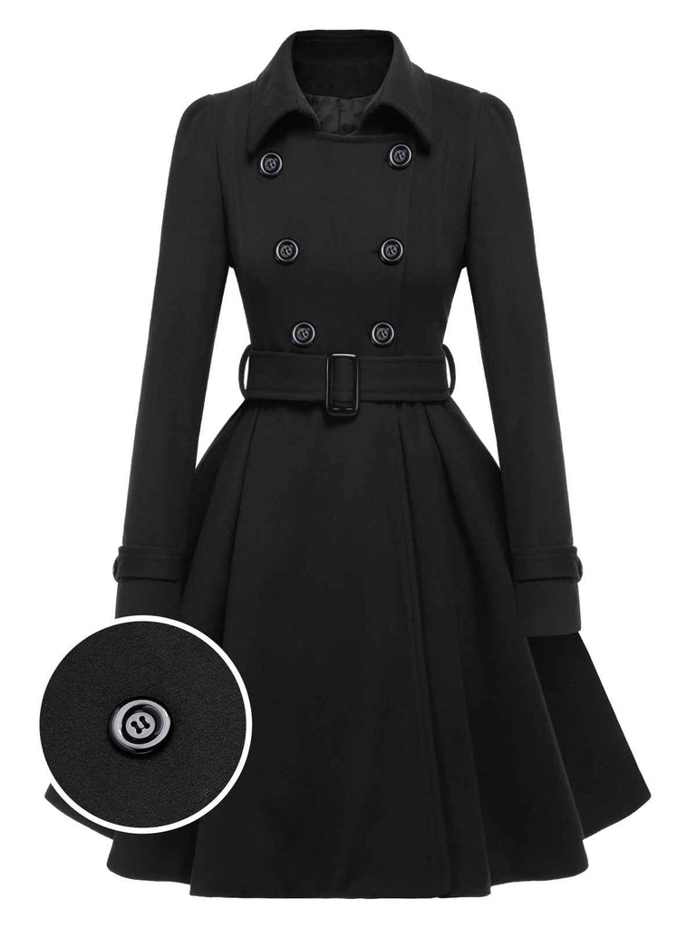 Cappotto aderente con revers in tinta unita anni '50