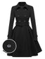 Cappotto aderente con revers in tinta unita anni '50