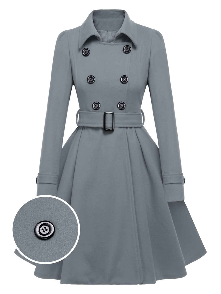 Cappotto aderente con revers in tinta unita anni '50