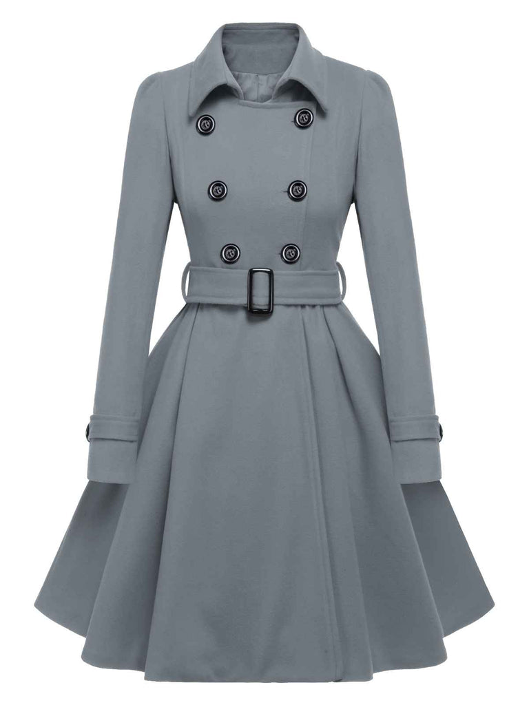 Cappotto aderente con revers in tinta unita anni '50