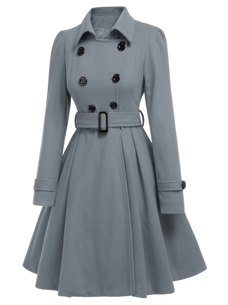 Cappotto aderente con revers in tinta unita anni '50