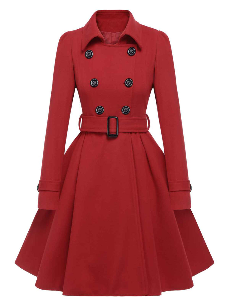 Cappotto aderente con revers in tinta unita anni '50