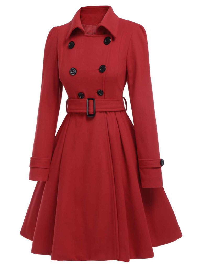Cappotto aderente con revers in tinta unita anni '50