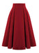 2PCS Camicetta rose e gonna plissettata rosso anni '60