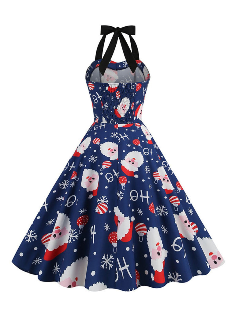 Abito Babbo Natale con lacci e scollo all'americana anni '50