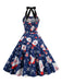 Abito Babbo Natale con lacci e scollo all'americana anni '50
