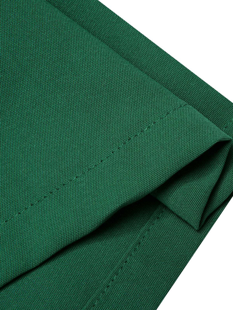 Tuta lunga in pizzo patchwork quadri natalizio verde anni '30