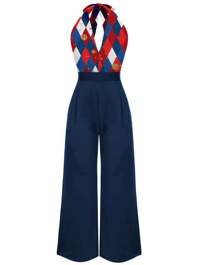 Tuta lunga in pizzo patchwork quadri natalizio verde anni '30