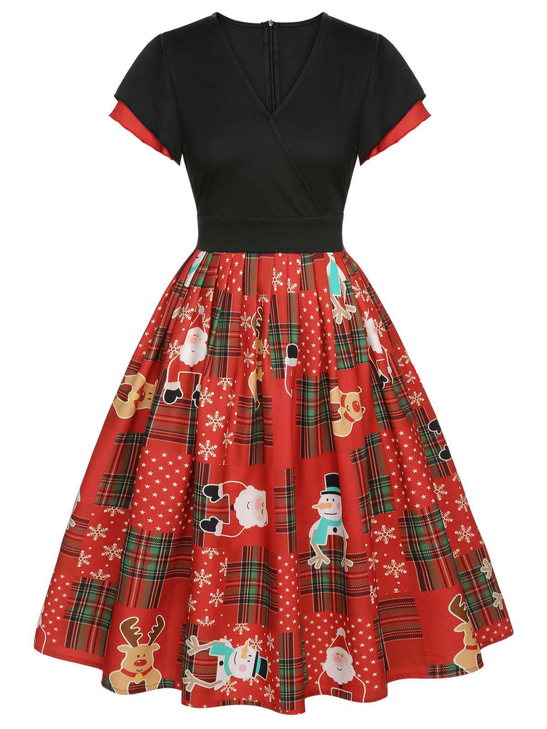 Abito da Babbo Natale a quadri rosso anni '50