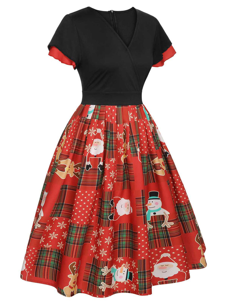 Abito da Babbo Natale a quadri rosso anni '50