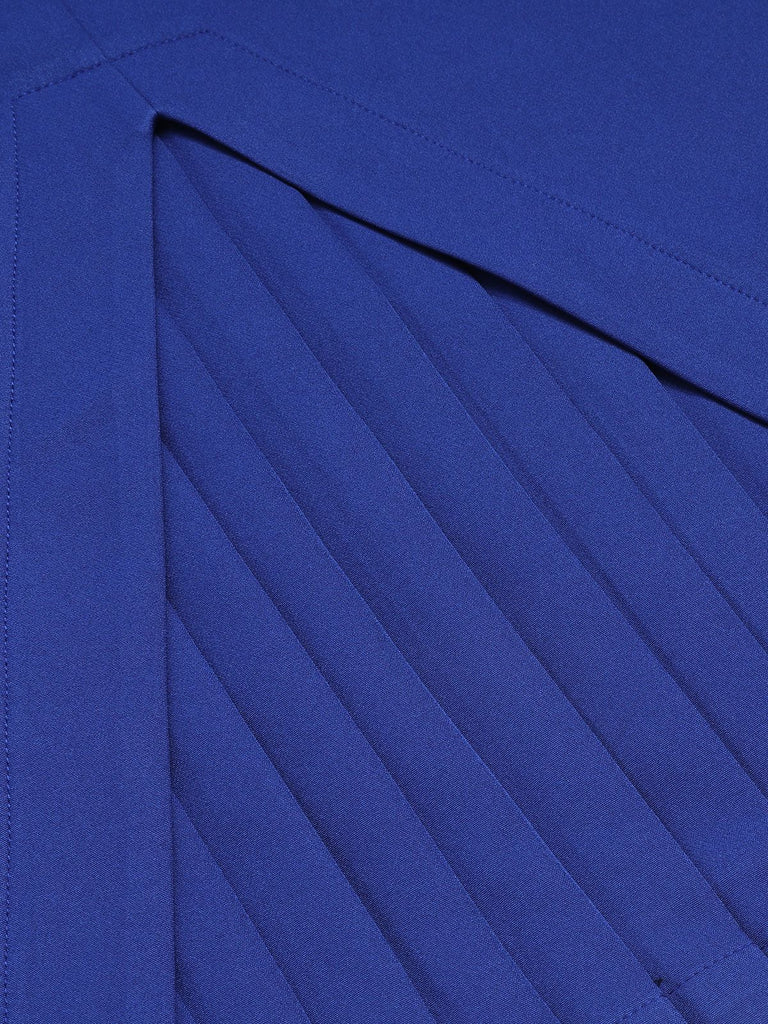 Abito avvolgente con lacci e righe blu anni '60