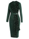 Abito glitterato con cintura e patchwork verde anni '60