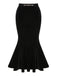 2PCS Top in velluto e gonna a sirena anni '30