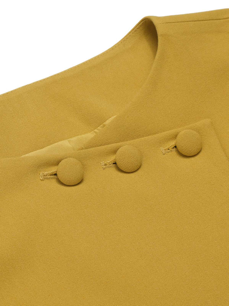 Cappotto corto con bottoni giallo anni '50