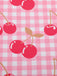 Abito ciliegie con spalline sottili rosa anni '50