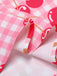 Abito ciliegie plaid con spalline sottili rosa anni '50