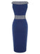 Abito a righe con bottoni blu scuro anni '60