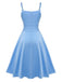 Abito con spalline sottili patchwork blu anni '50