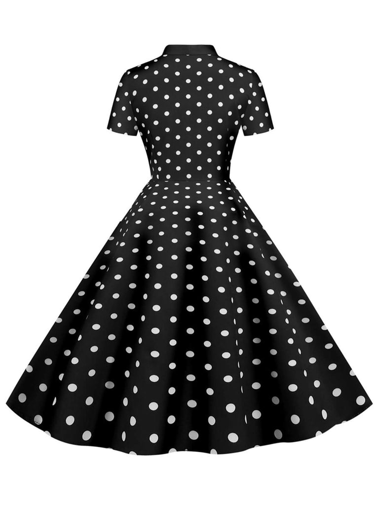 Abito a ruota pois a righe con fiocco anni '50