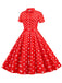 Abito a ruota pois a righe con fiocco anni '50