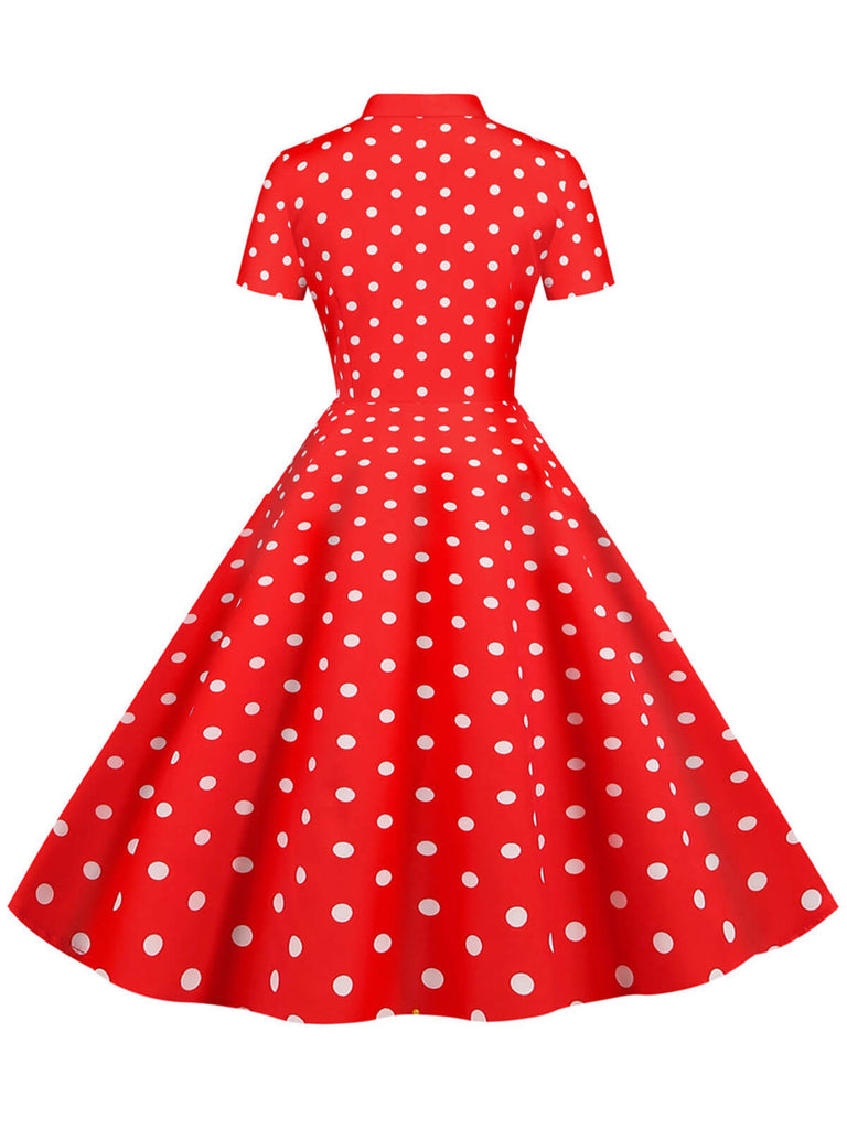 Abito a ruota pois a righe con fiocco anni '50