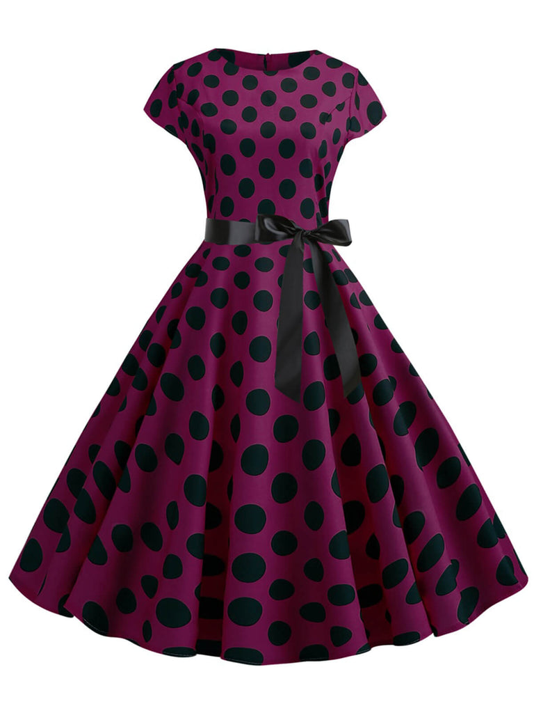 Abito a pois a maniche corte anni '50