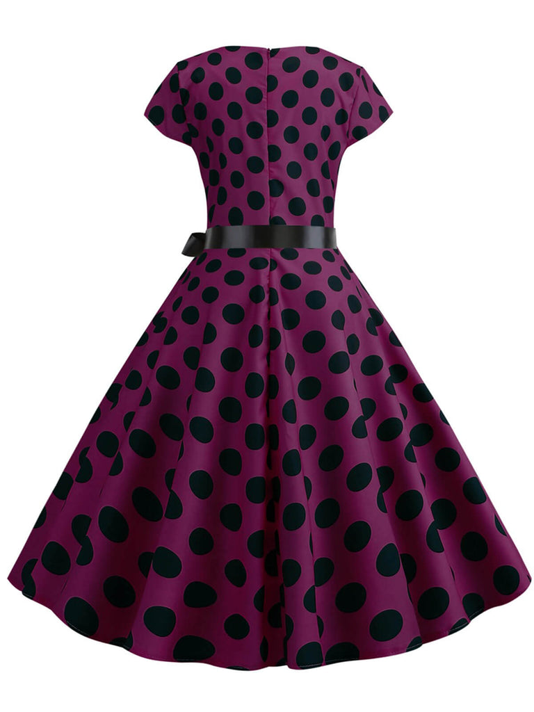 Abito a pois a maniche corte anni '50