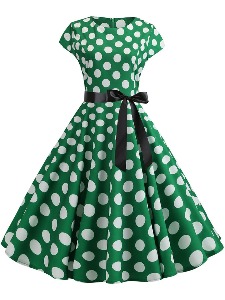 Abito a pois a maniche corte anni '50